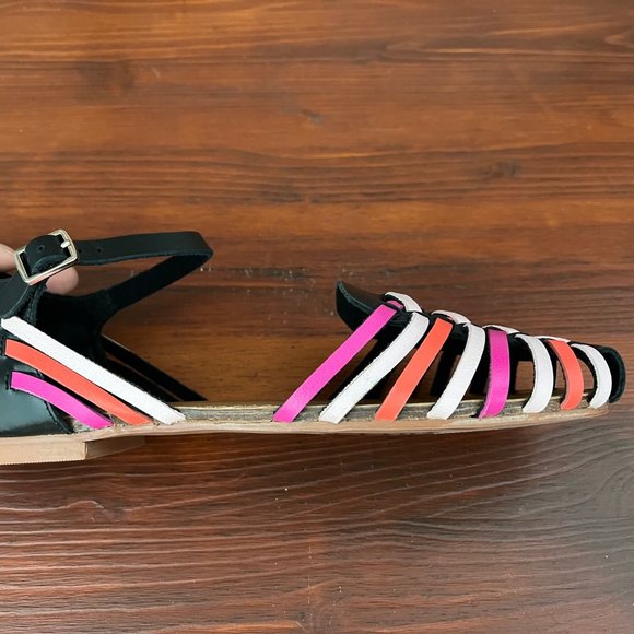 Anthropologie Multicolor Huarache Strap Shoes Size 6 - Picture 6 of 11